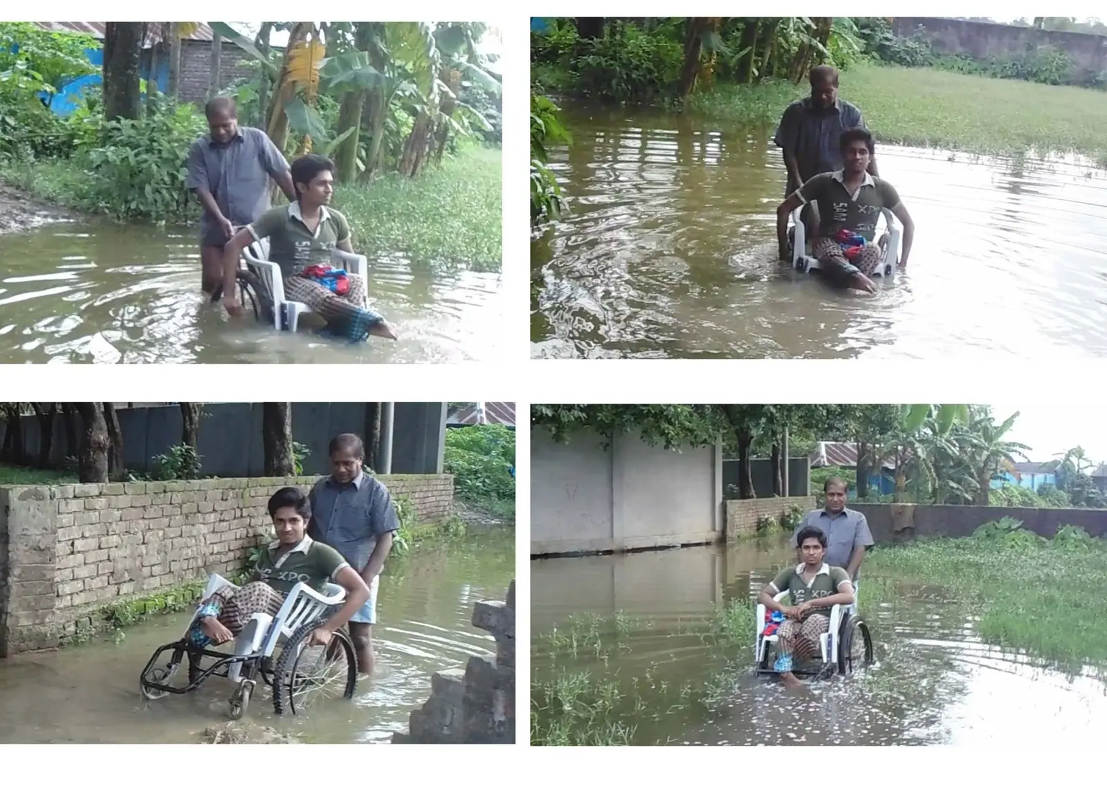 Mozahar Ali helping Anik Mahmud travel to his first shop in 2012.