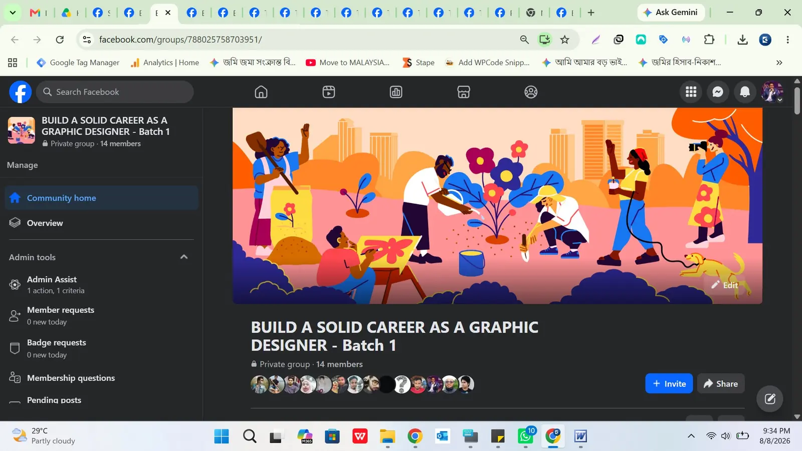 Professor IT Zone Build a Solid Career as a Graphic Designer Batch 1 group banner.