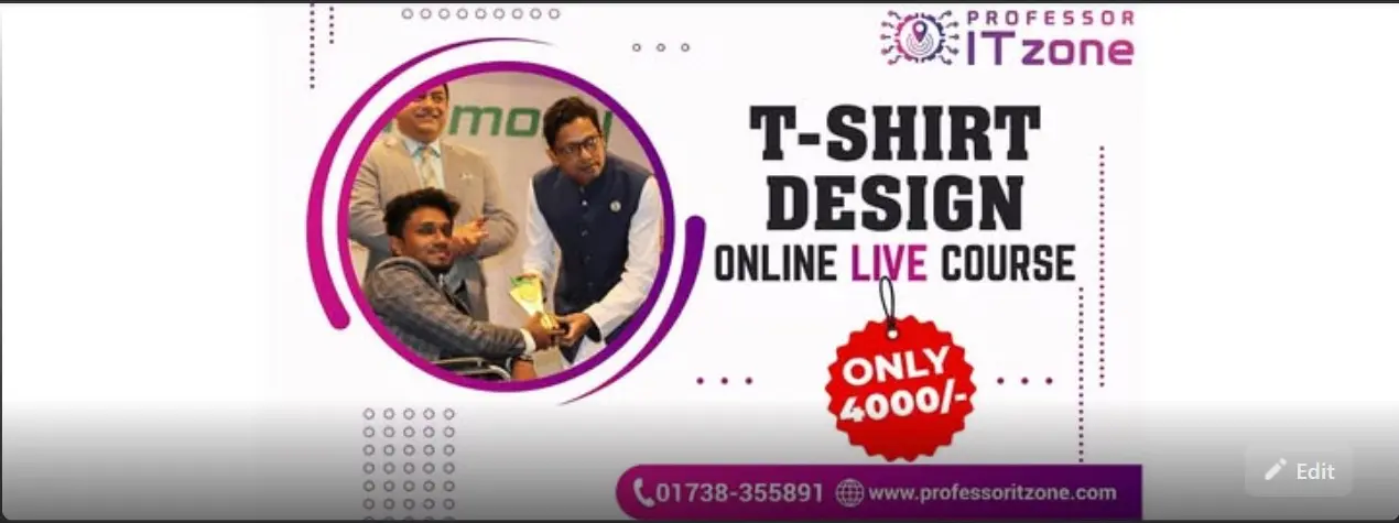 Professor IT Zone T-Shirt Design Online Live Course Batch 10 banner.