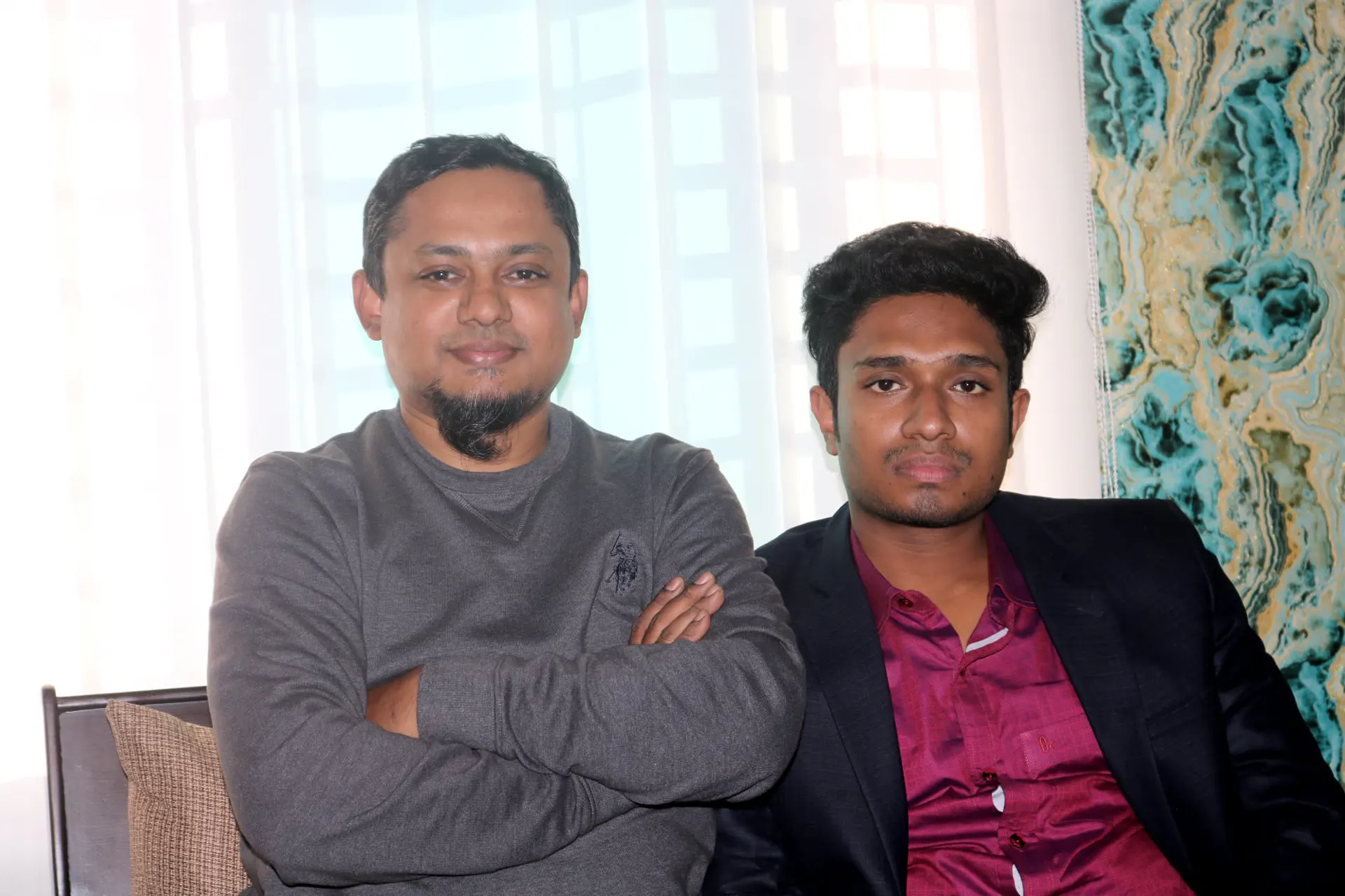 Anik Mahmud with broadcaster RJ Kibria after their long-form programme.