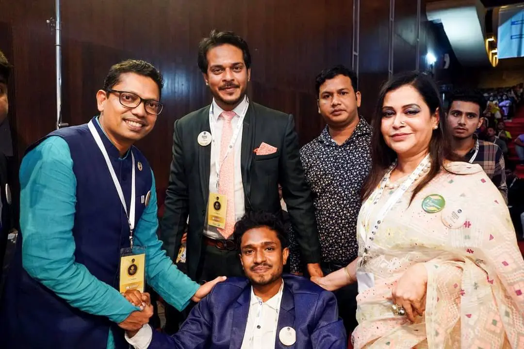 Anik Mahmud with Zunaid Ahmed Palak, Dr Sima Hamid, Antu Kareem and others around the YCI Mentors Night programme in 2023.