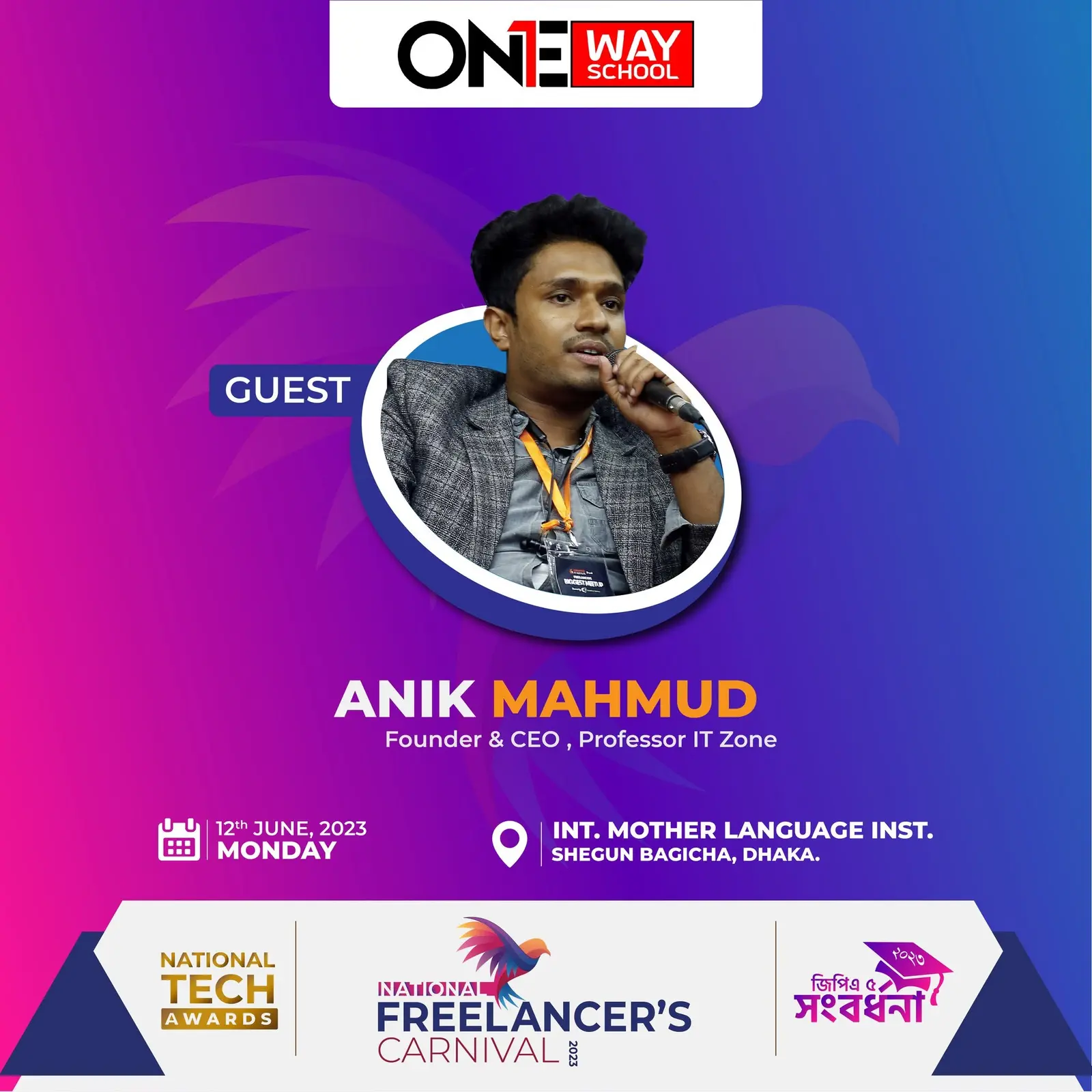 National Freelancer’s Carnival 2023 guest poster featuring Anik Mahmud, Founder and CEO of Professor IT Zone.