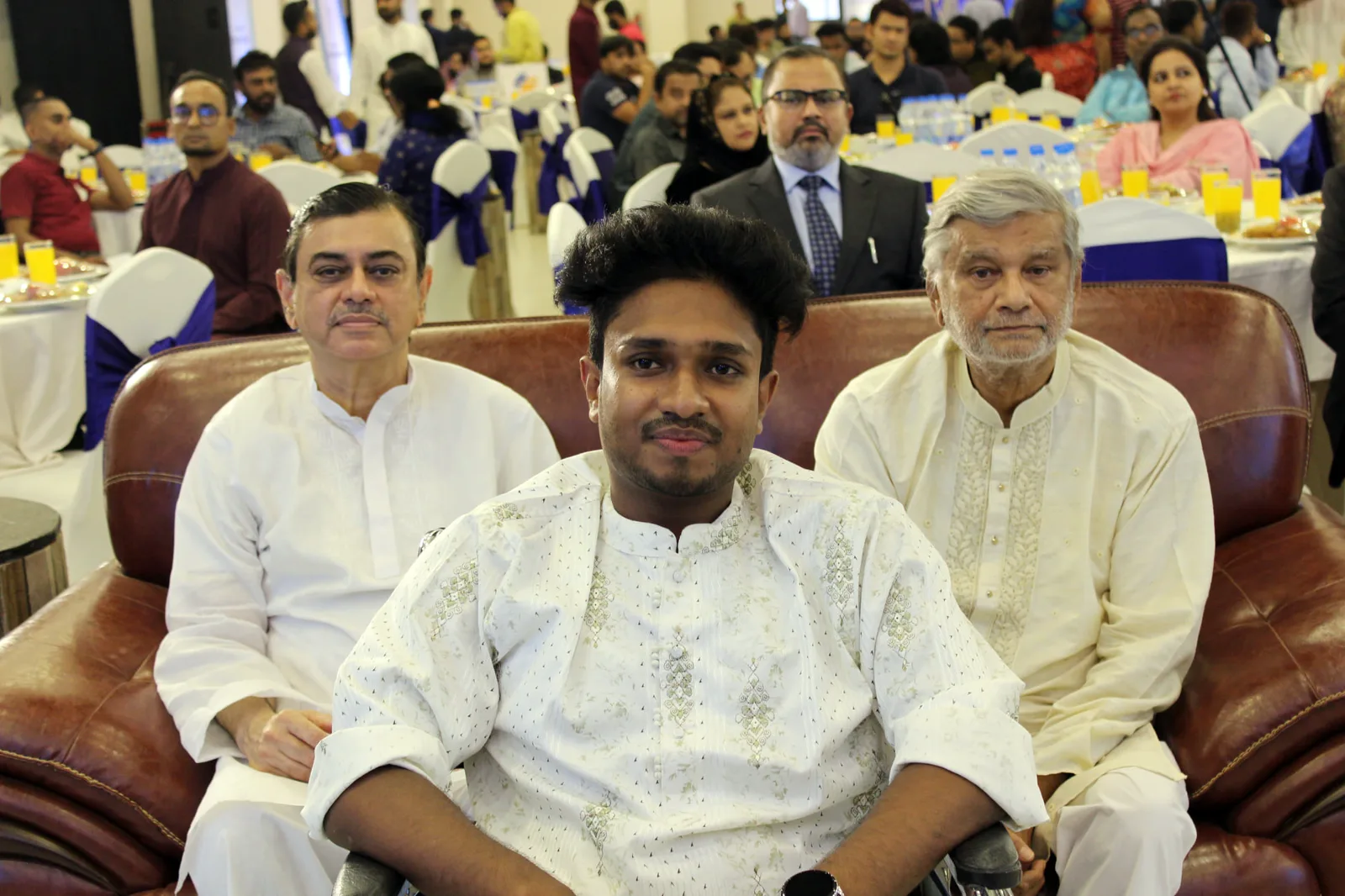 Anik Mahmud with M A Mannan and Selim R F Hussain during a 2022 Iftar discussion.
