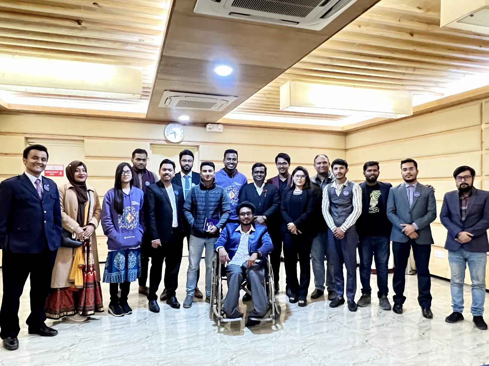 Anik Mahmud with mentors and participants at YCI Mentors Night in Dhaka in January 2023.